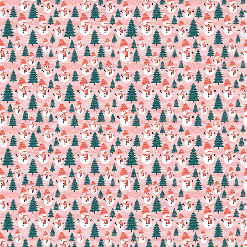 Pink Snowmen Pattern Acrylic Sheets - CMB Pattern Acrylic